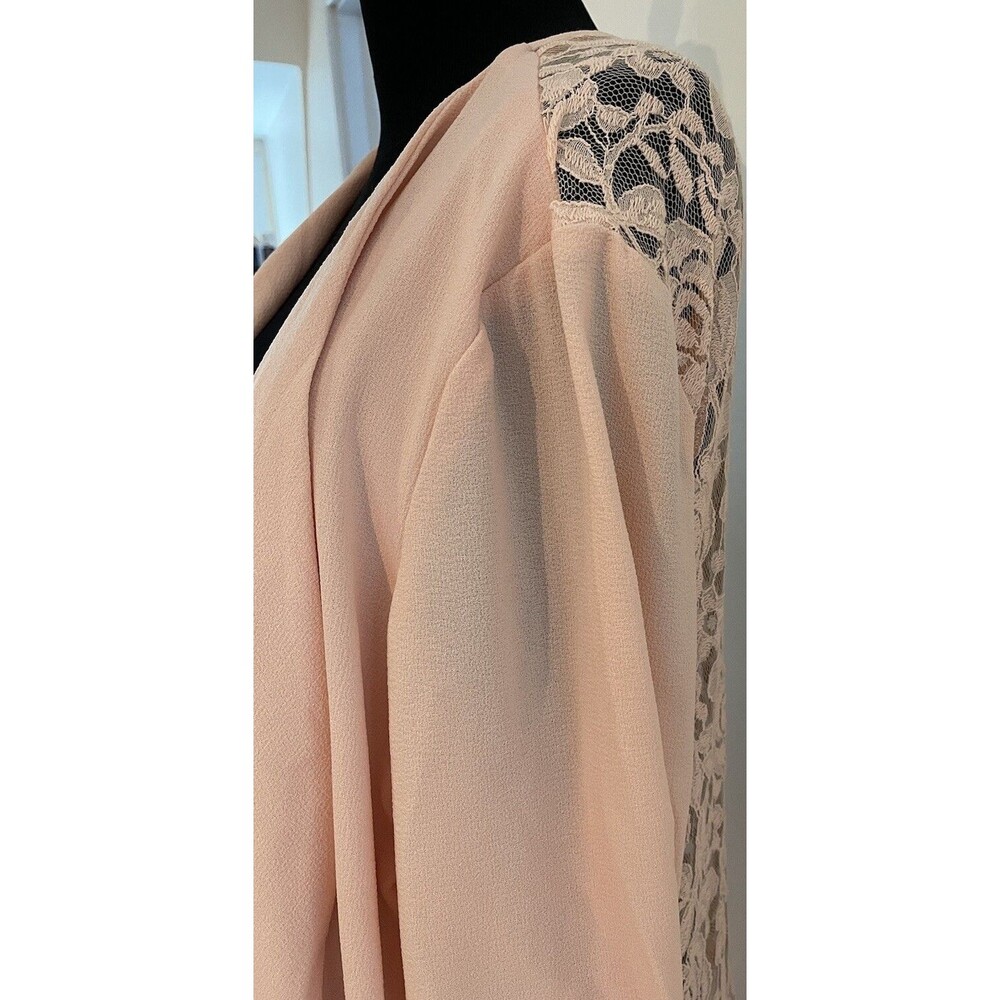 NWT Relativity 2X Blush Pink Draped Cardigan OpenFront Waterfall Long Sleeve $68 - Picture 2 of 6
